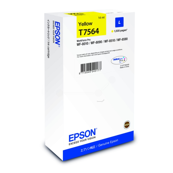 Original Epson C13T756440 / T7564 Cartouche d'encre jaune