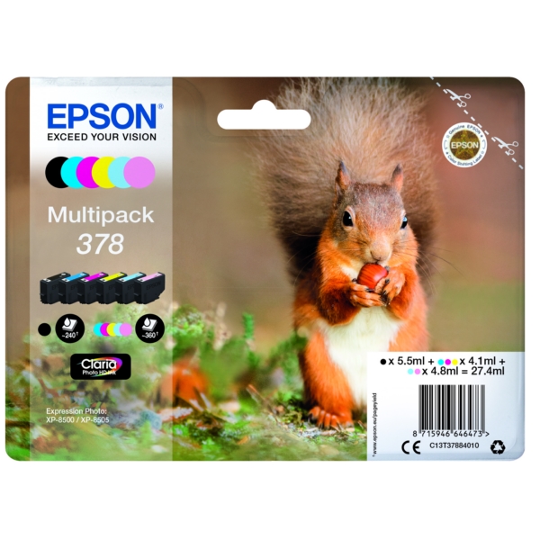 Original Epson C13T37884010 / 378 Cartouche d'encre multi pack