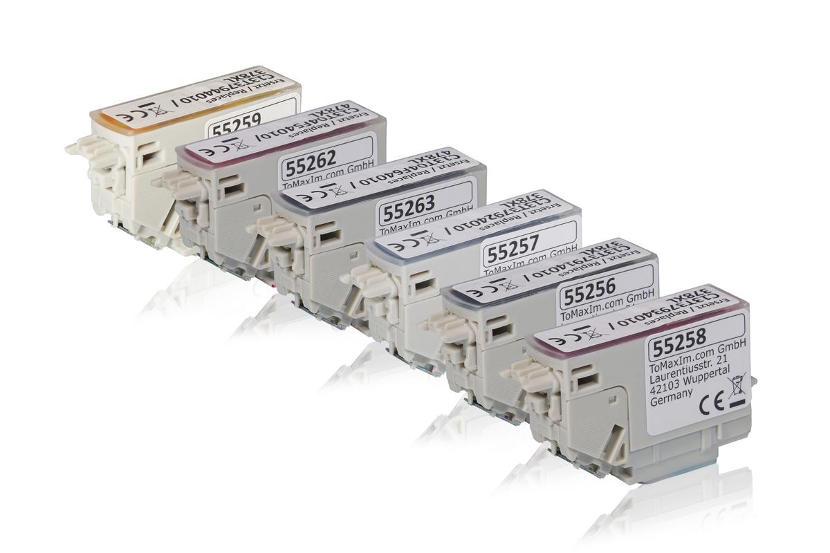 Multipack compatible avec Epson C13T379D4010 / 378XL/478XL contient 1xBK, 1xC, 1xM, 1xY, 1xR, 1xGY