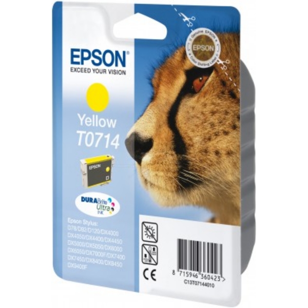Original Epson C13T07144012 / T0714 Cartouche d'encre jaune