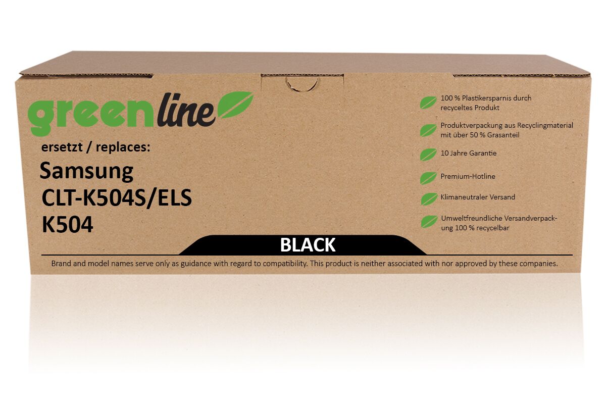 greenline remplace Samsung / HP CLT-K 504 S/ELS / K504 Cartouche toner, noir