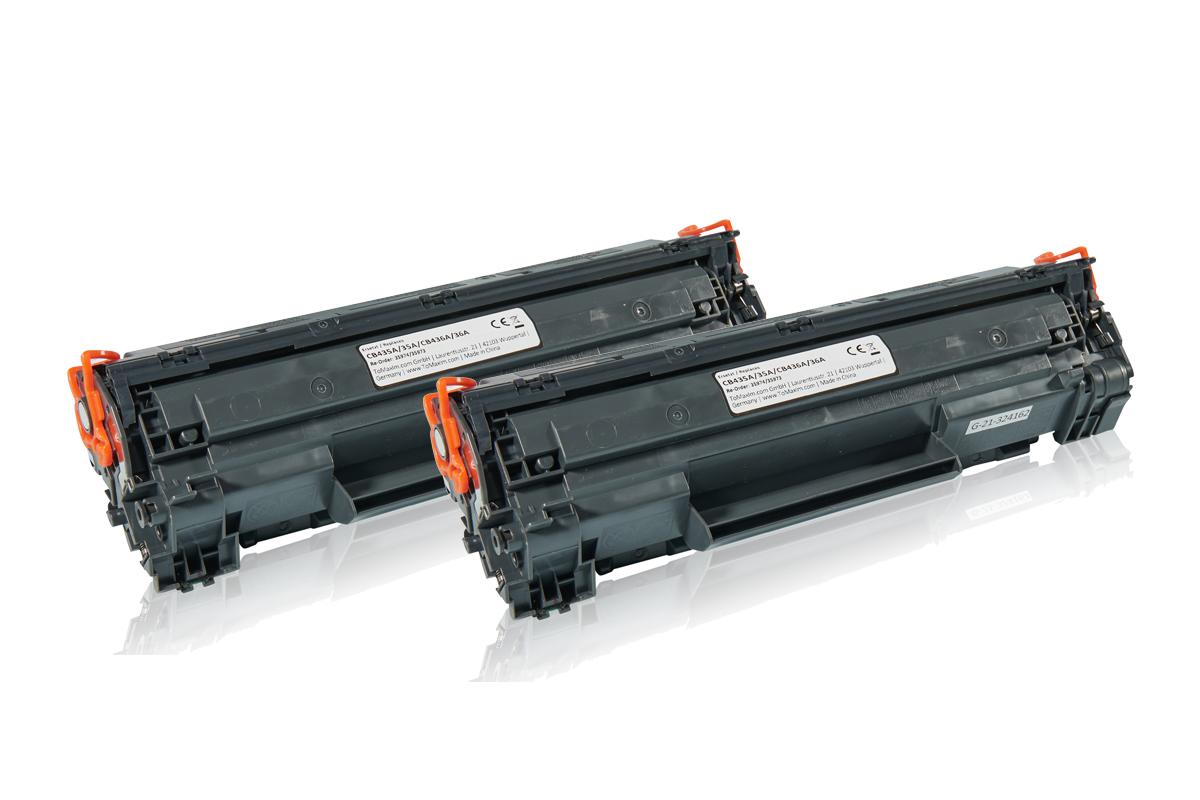 Set économique compatible avec HP CB436A / 36A contient 2x Cartouche toner