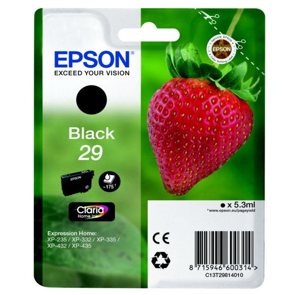 Original Epson C13T29814010 / 29 Cartouche d'encre noire
