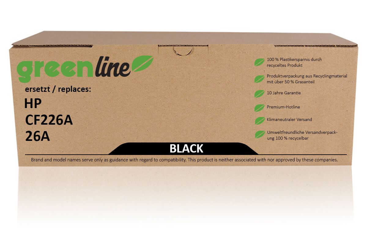 greenline remplace HP CF 226 A / 26A XL Cartouche toner, noir