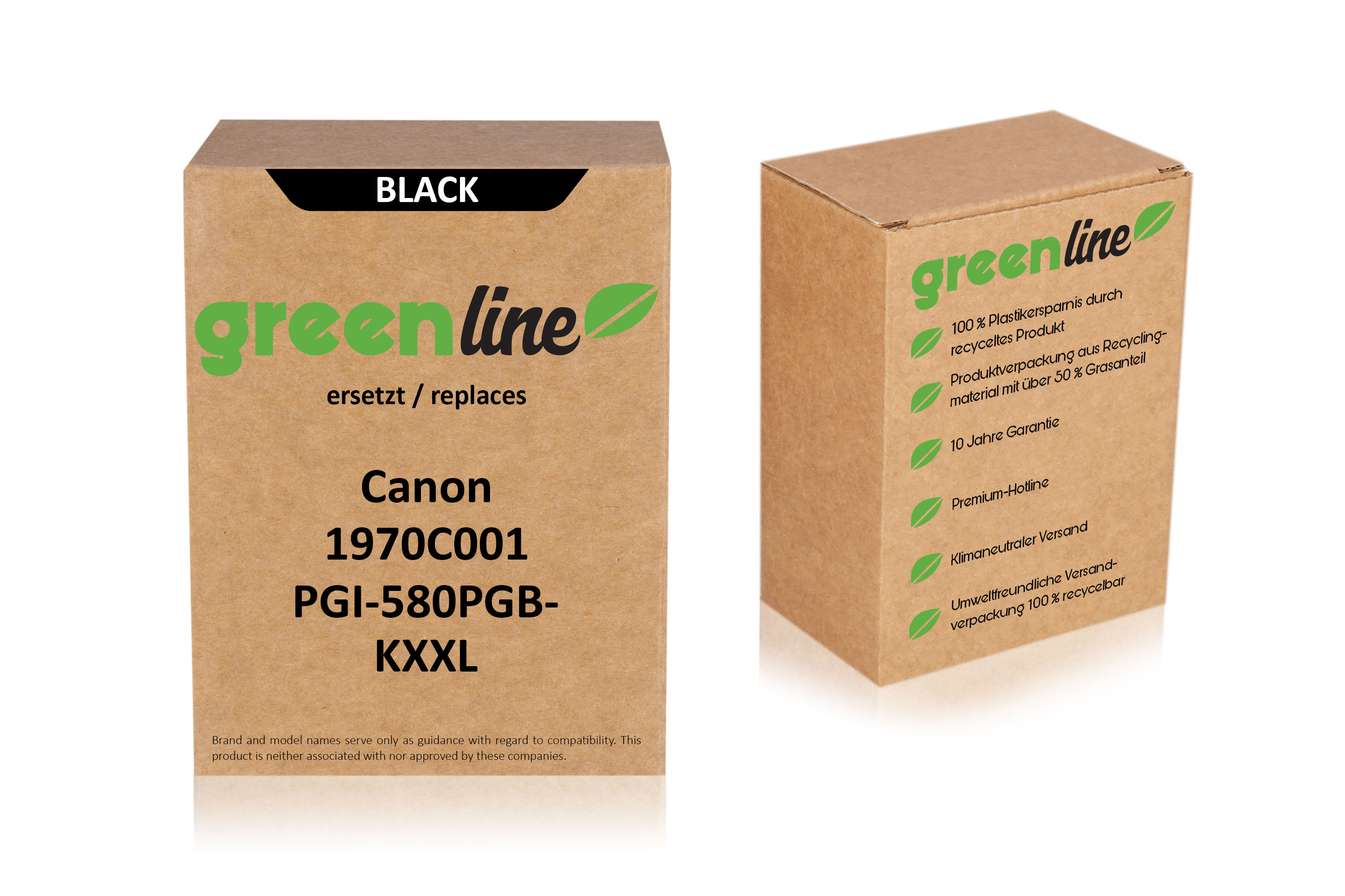 greenline remplace Canon 1970 C 001 / PGI-580 PGBKXXL Cartouche d'encre, pigment noir