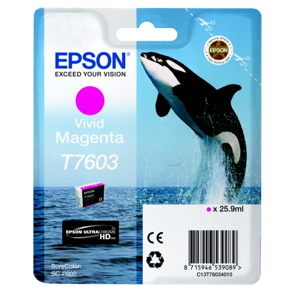 Original Epson C13T76034010 / T7603 Cartouche d'encre magenta