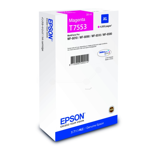 Original Epson C13T75534N / T7553 Cartouche d'encre magenta