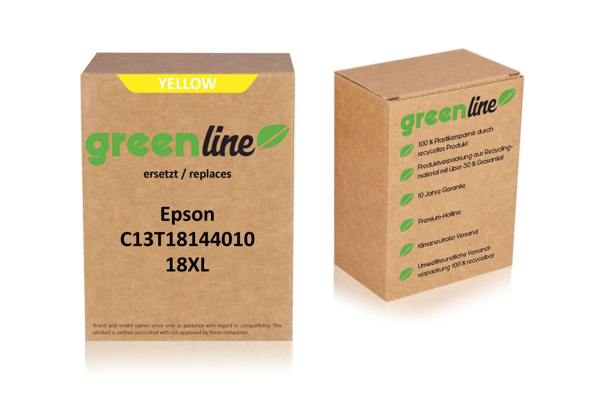 greenline remplace Epson C 13 T 18144010 / 18XL Cartouche d'encre, jaune