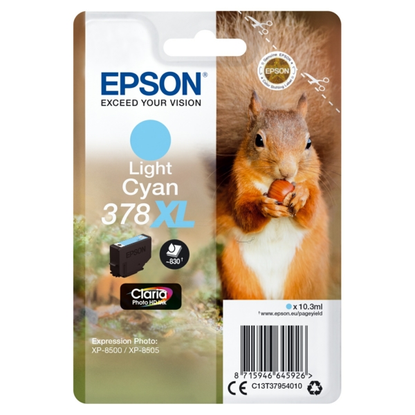 Original Epson C13T37954010 / 378XL Cartouche d'encre cyan claire