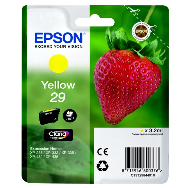 Original Epson C13T29844012 / 29 Cartouche d'encre jaune
