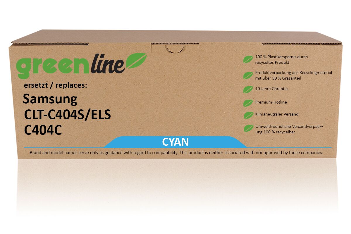 greenline remplace Samsung / HP ST966A / CLT-C 404 S/ELS Cartouche toner, cyan