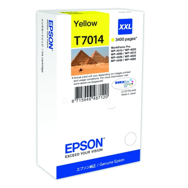 Original Epson C13T70144010 / T7014 Cartouche d'encre jaune