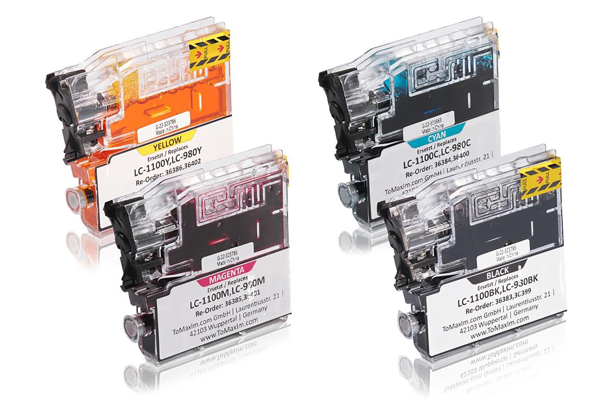 Multipack compatible avec Brother LC-1100VALBP contient 4x Cartouche d'encre
