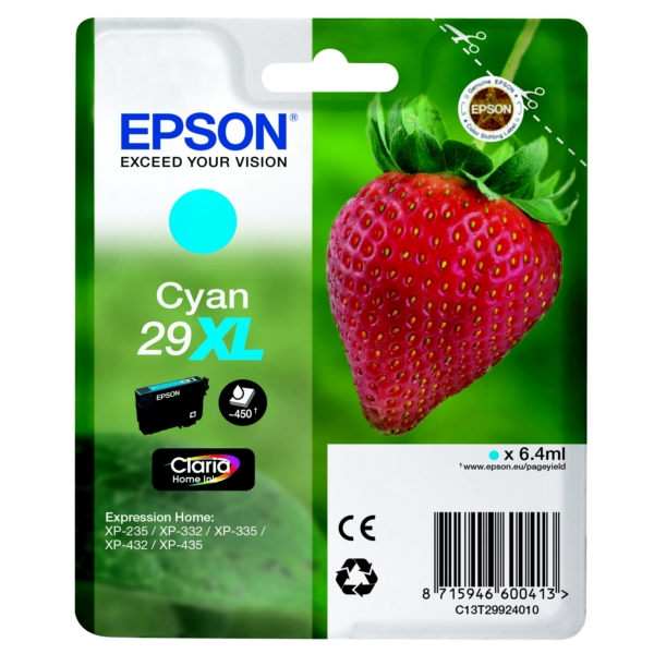 Original Epson C13T29924022 / 29XL Cartouche d'encre cyan