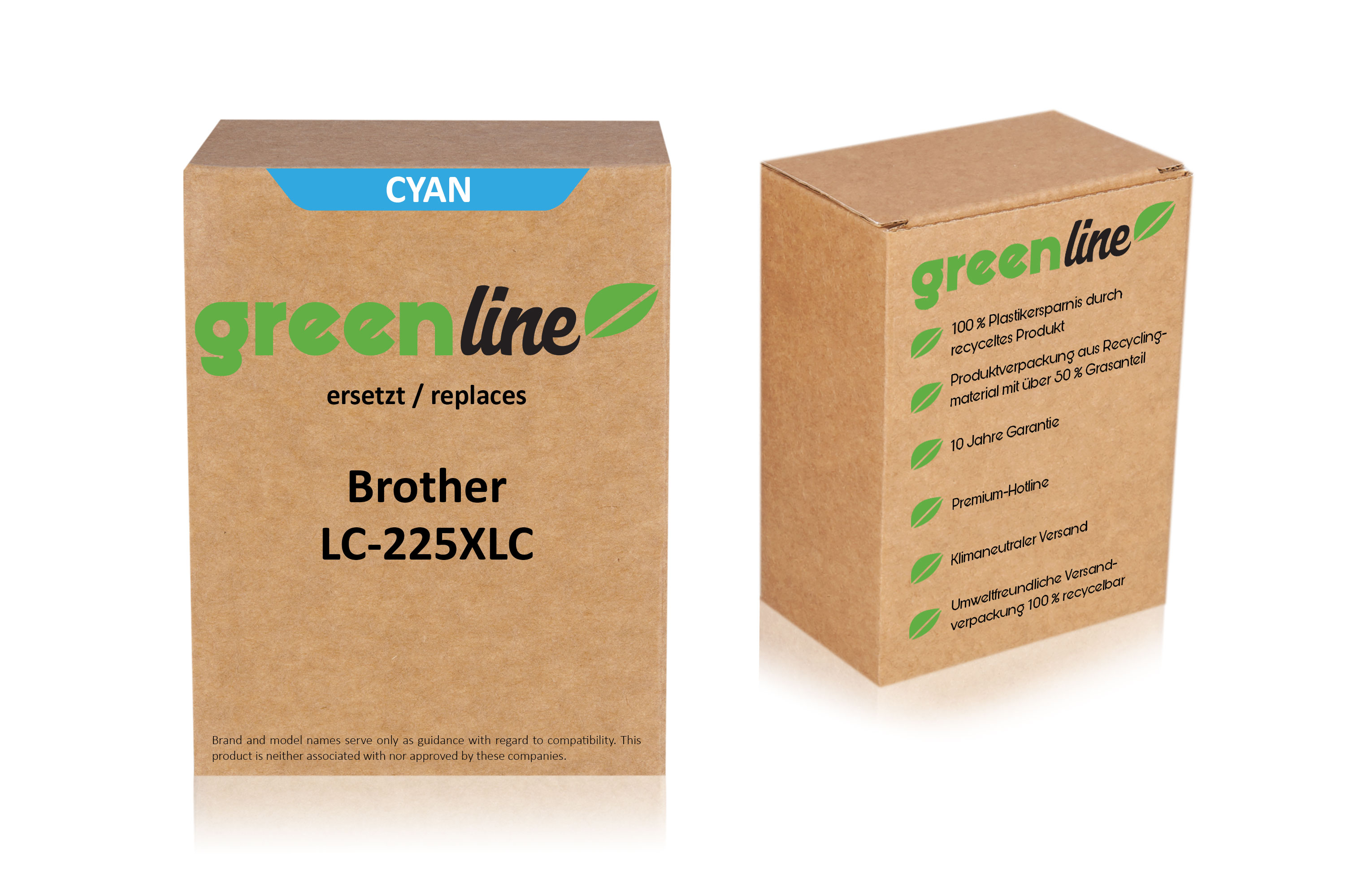 greenline remplace Brother LC-225 XL C Cartouche d'encre, cyan