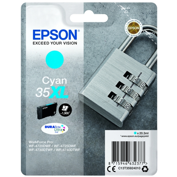 Original Epson C13T35924010 / 35XL Cartouche d'encre cyan