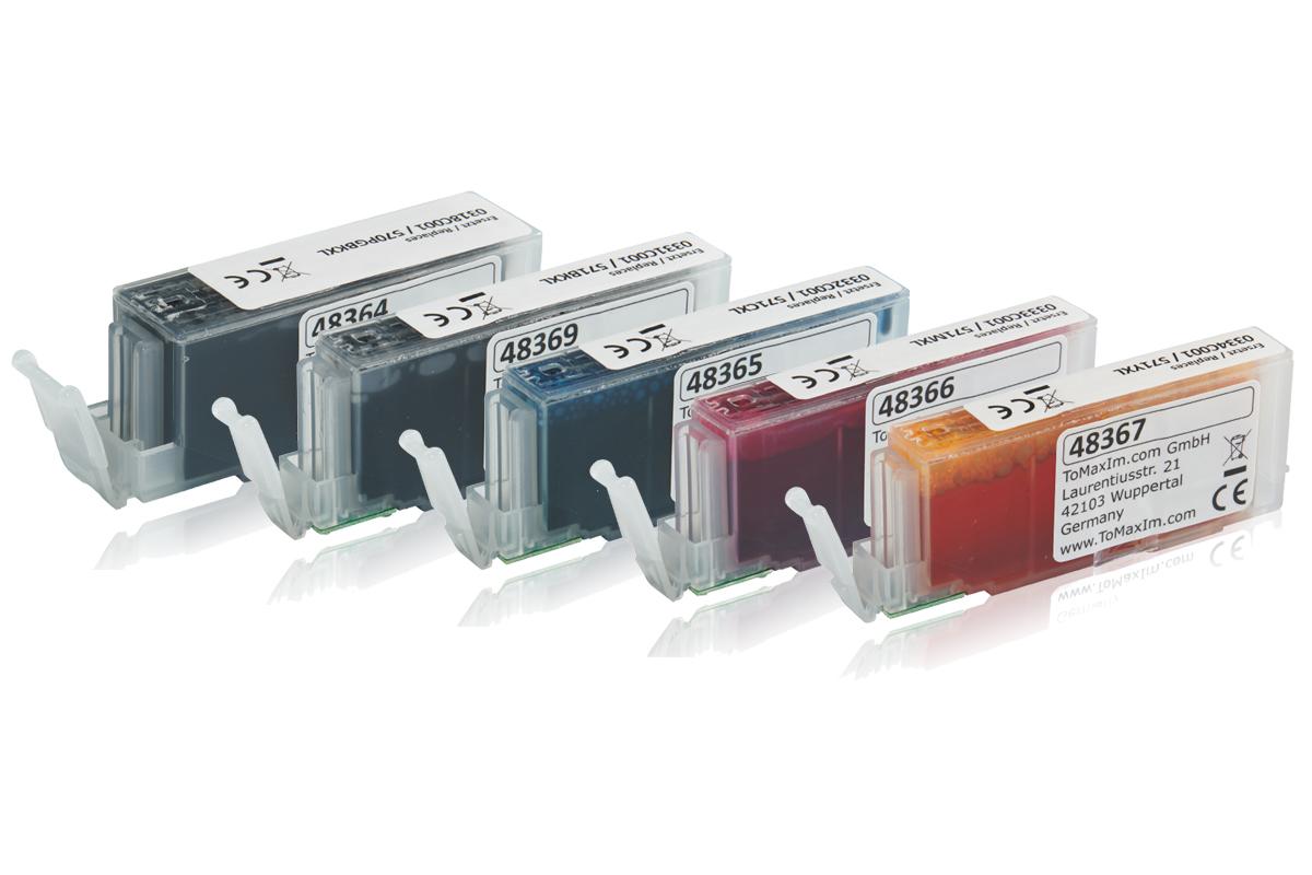 Multipack compatible avec Canon 0372C006 / PGI-570 XL / CLI-571 XL contient 5x Cartouche d'encre