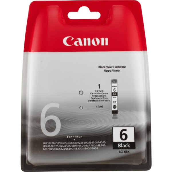 Original Canon 4705A002 / BCI6BK Cartouche d'encre noire