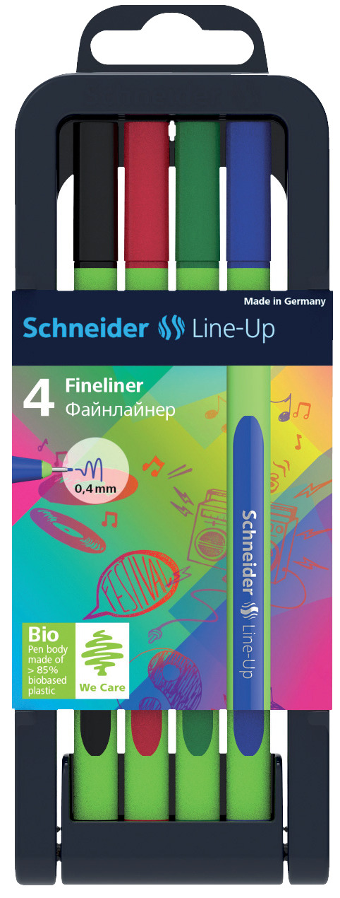 SCHNEIDER Fineliner Line-Up, 4 pièces, assorties