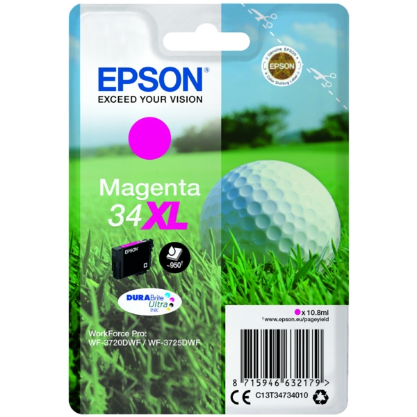 Original Epson C13T34734010 / 34XL Cartouche d'encre magenta