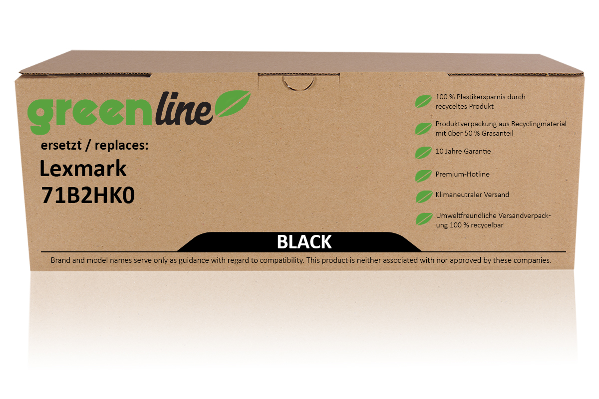 greenline remplace Lexmark 71B2HK0 Cartouche toner, noir