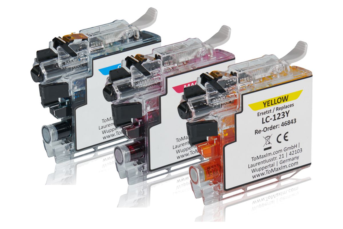 Multipack compatible avec Brother LC-123 RBW BP contient 3x Cartouche d'encre