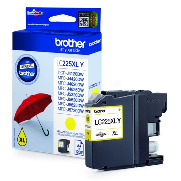 Original Brother LC225XLY Cartouche d'encre jaune