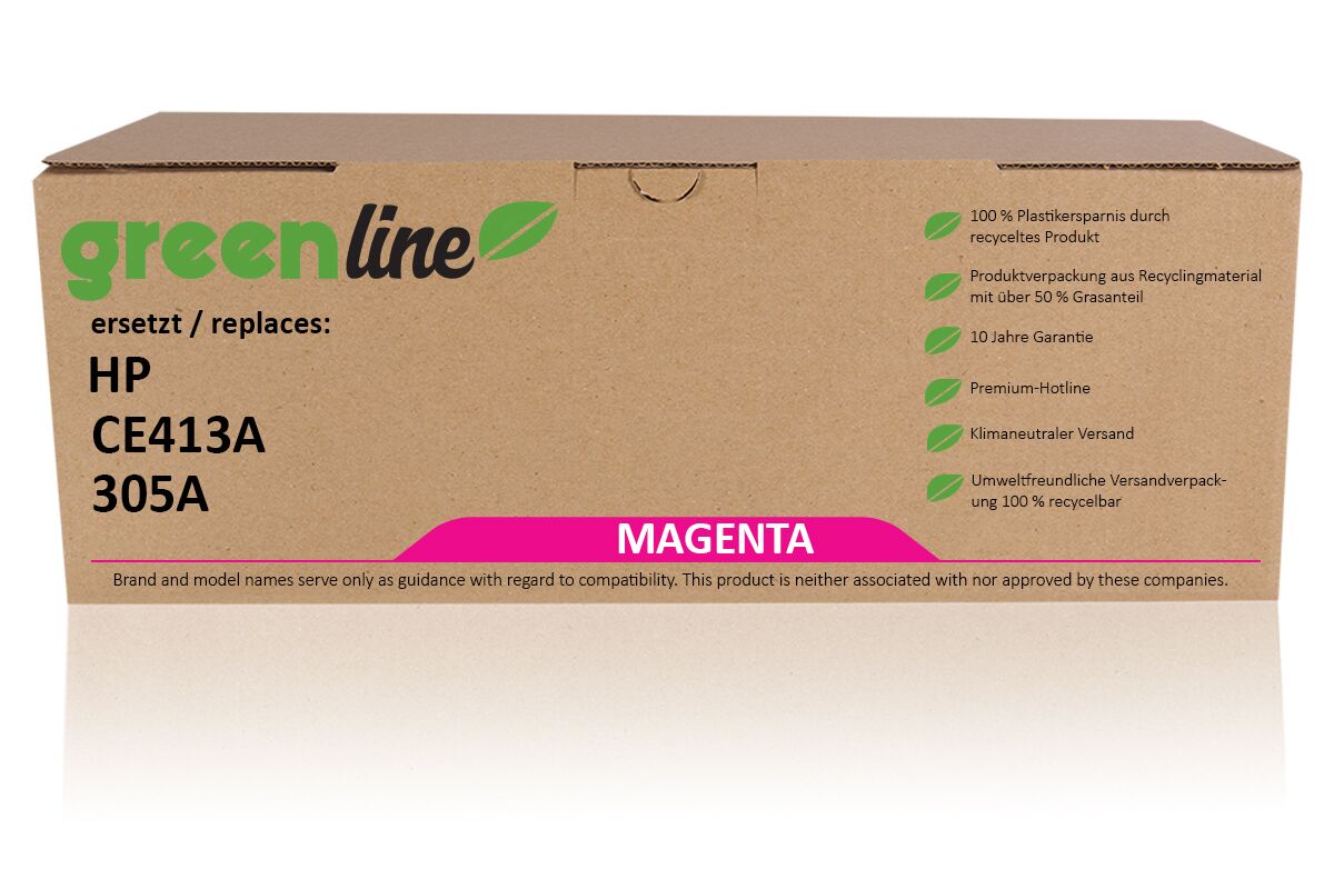 greenline remplace HP CE 413 X / 305A Cartouche toner, magenta