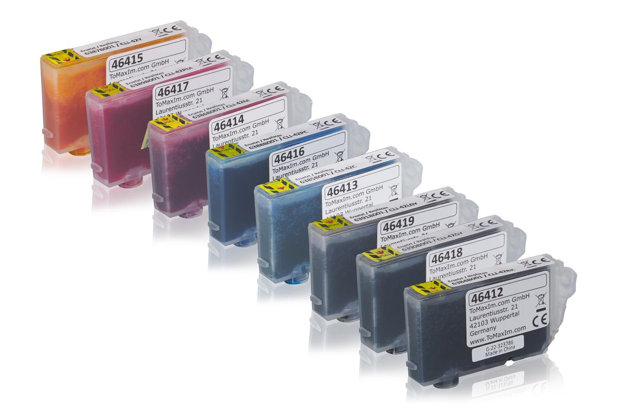 Multipack compatible avec Canon 6384B001 / CLI42 contient 8x Cartouche d'encre