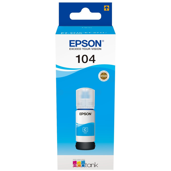 Original Epson C13T00P240 / 104 Bouteille d'encre cyan