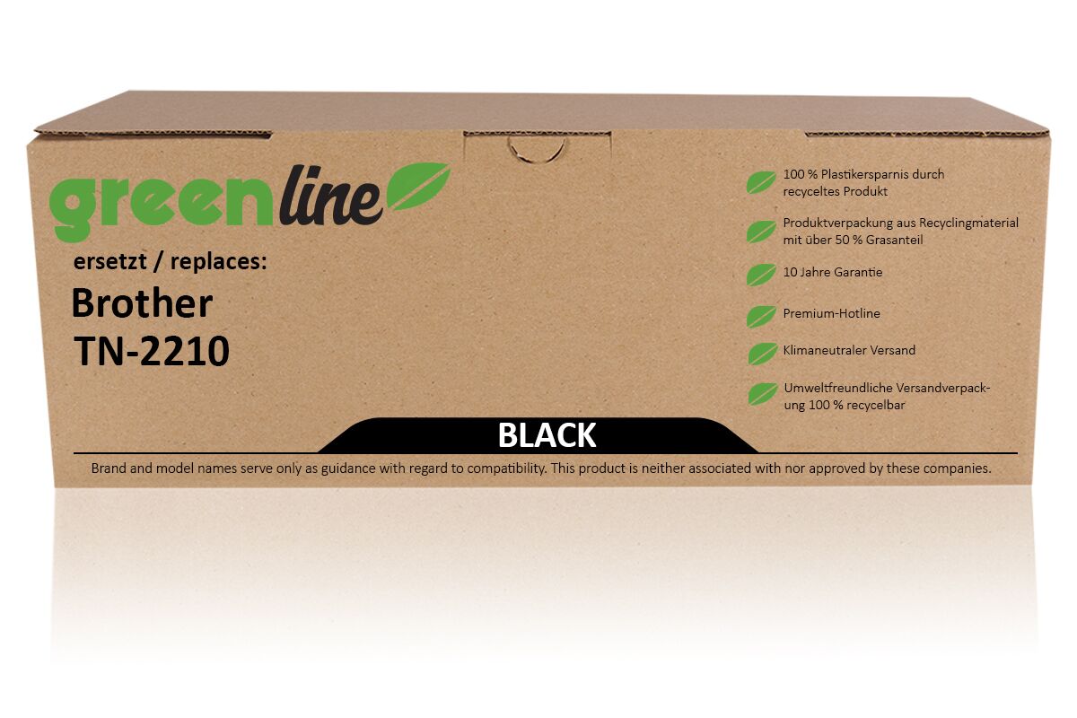 greenline remplace Brother TN-2210 XXL Cartouche toner, noir