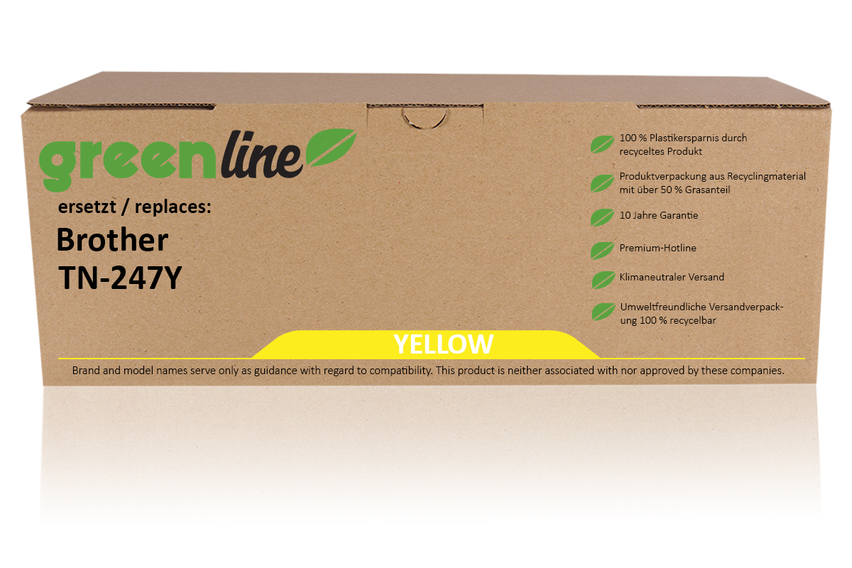 greenline remplace Brother TN-247 Y Cartouche toner, jaune