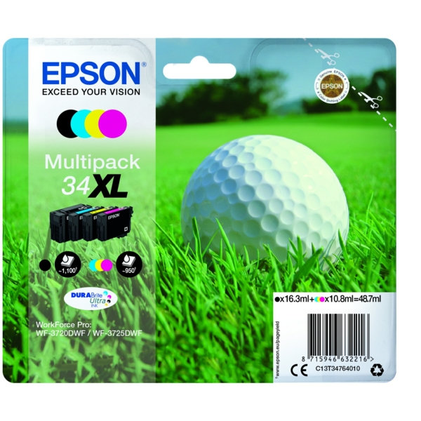 Original Epson C13T34764010 / 34XL Cartouche d'encre multi pack