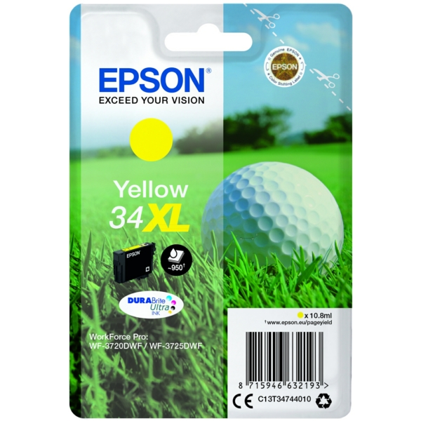 Original Epson C13T34744010 / 34XL Cartouche d'encre jaune
