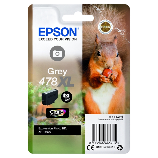 Original Epson C13T04F64010 / 478XL Cartouche d'encre grise