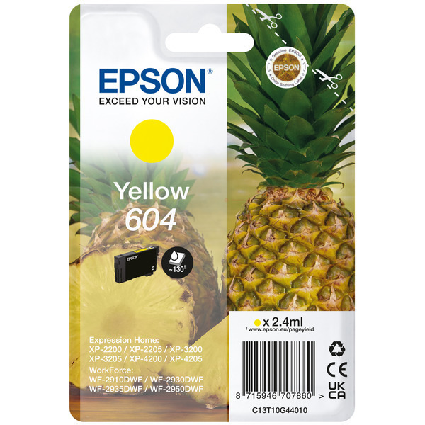 Original Epson C13T10G44010 / 604 Cartouche d'encre jaune