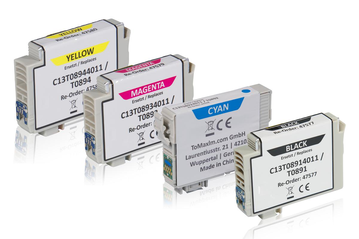 Multipack compatible avec Epson C13T08954011 / T0895 contient 4x Cartouche d'encre