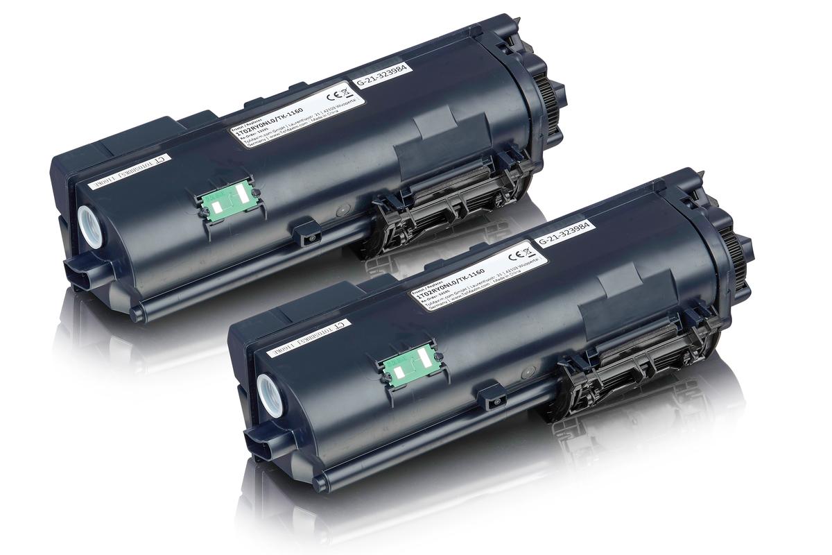 Set économique compatible avec Kyocera 1T02RY0NL0 / TK-1160 contient 2x Cartouche toner