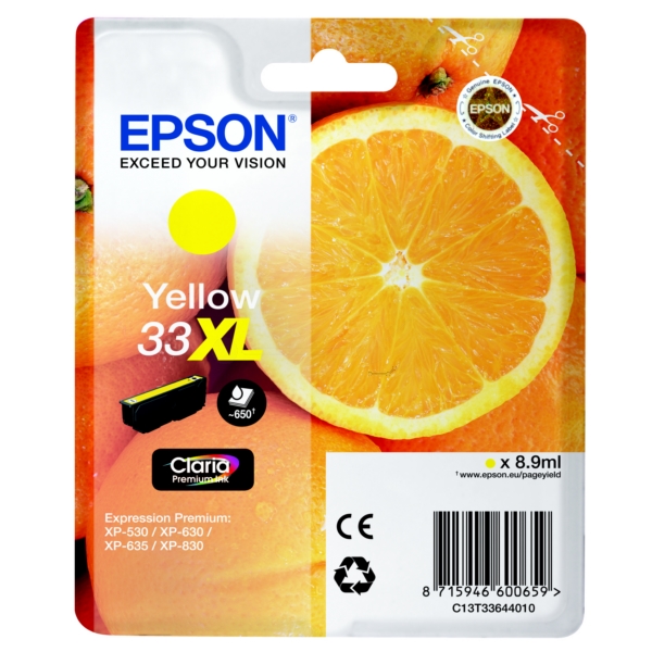 Original Epson C13T33644012 / 33XL Cartouche d'encre jaune