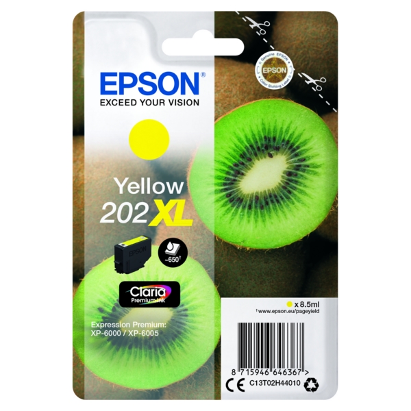 Original Epson C13T02H44010 / 202XL Cartouche d'encre jaune