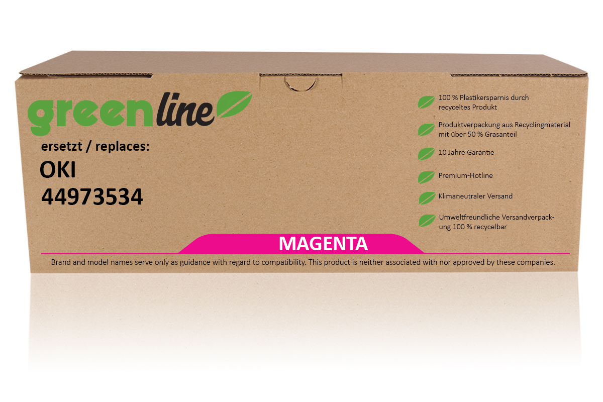 greenline remplace OKI 44973534 Cartouche toner, magenta