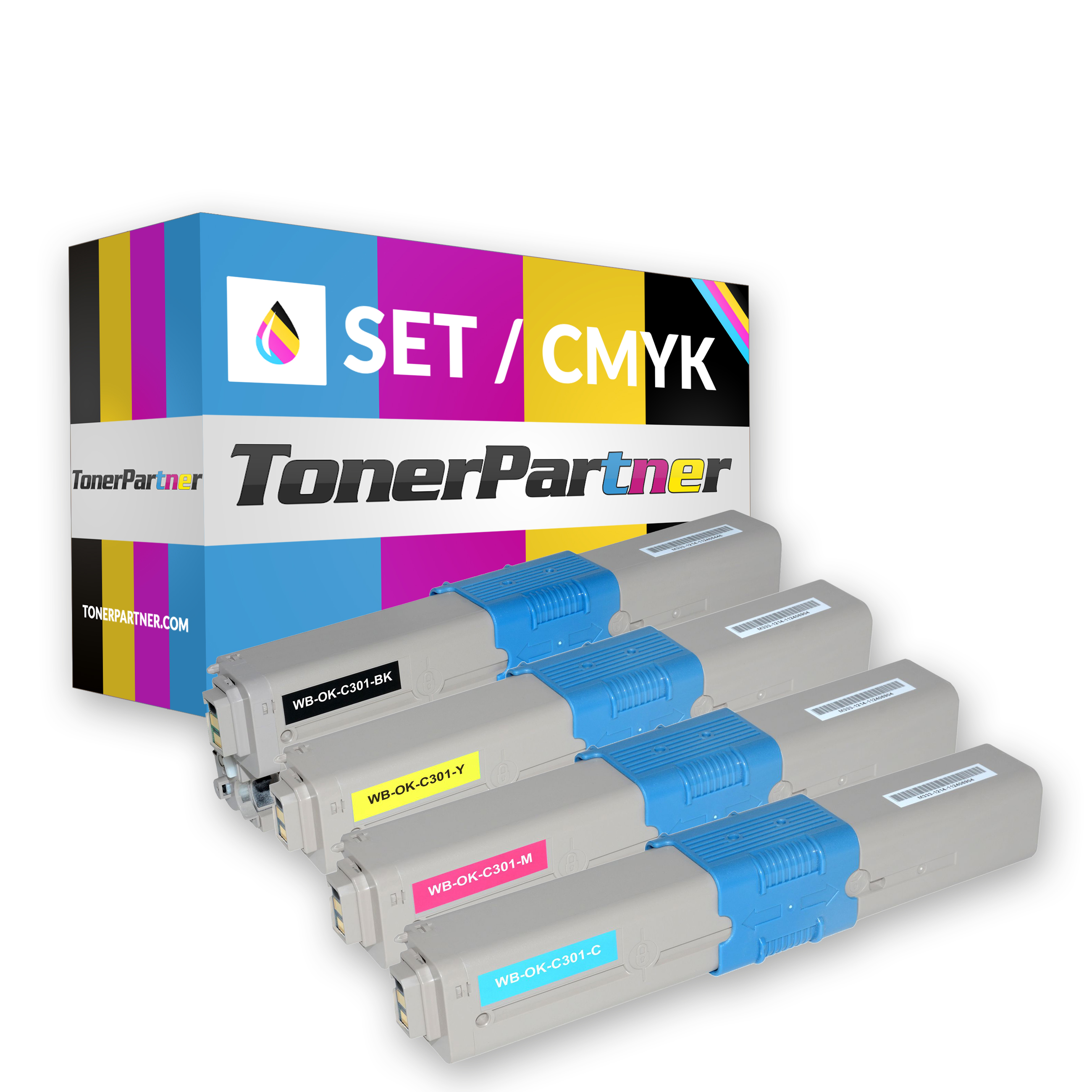 Multipack compatible avec OKI 44973536 contient 4x Cartouche toner