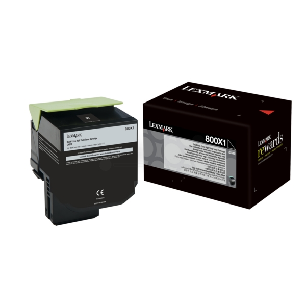 Original Lexmark 80C0X10 / 800X1 Toner noir