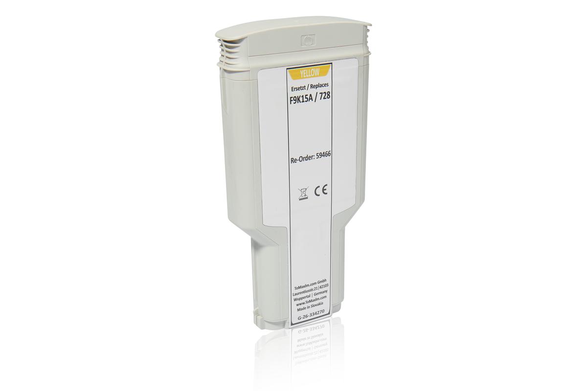 Alternative à HP F9K15A / 728 Cartouche d'encre, jaune