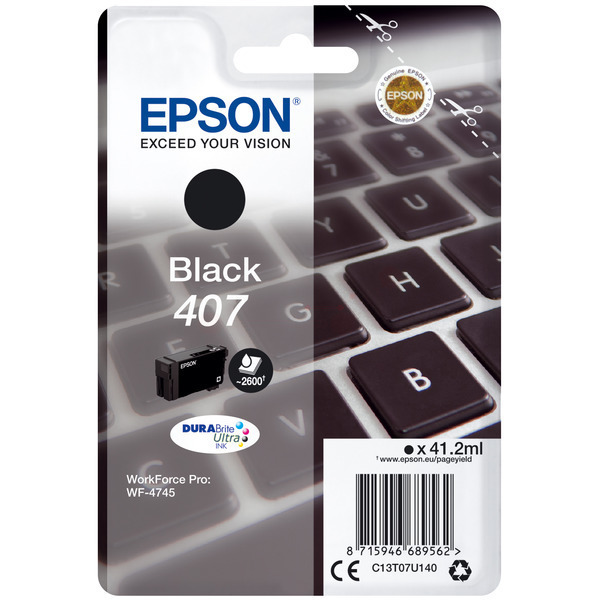 Original Epson C13T07U140 / 407 Cartouche d'encre noire