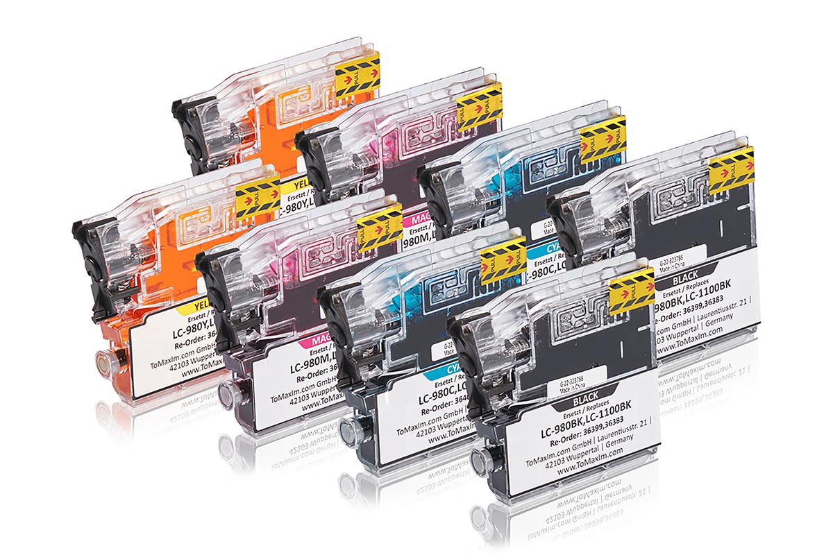 Multipack compatible avec Brother LC-980 VAL BP contient 8x Cartouche d'encre