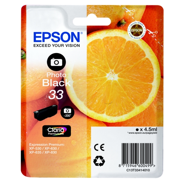Original Epson C13T33414012 / 33 Cartouche d'encre gris