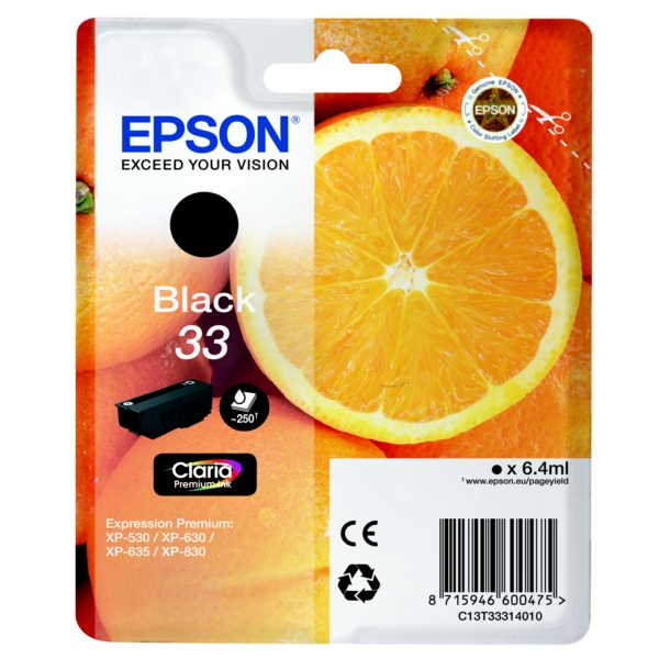 Original Epson C13T33314012 / 33 Cartouche d'encre noire