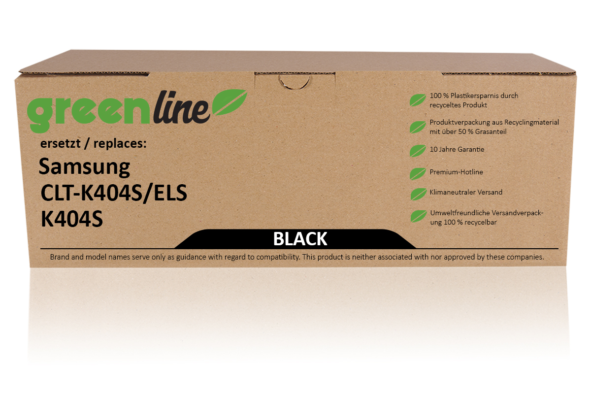 greenline remplace Samsung / HP CLT-K 404 S/ELS Cartouche toner, noir