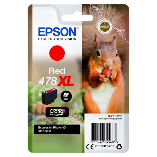 Original Epson C13T04F54010 / 478XL Cartouche d'encre rouge